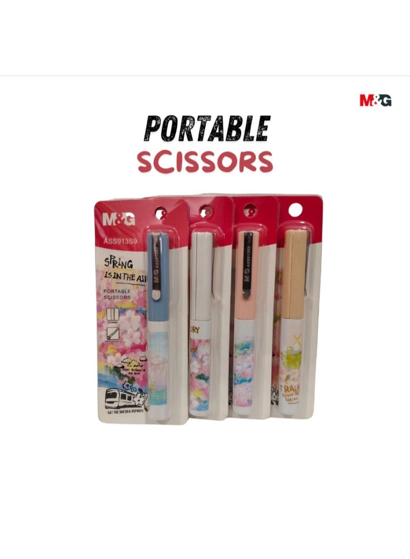 M&G Chenguang Sakura Design Portable Scissors with Protective Sheath - 1pcs- No: ASS913S9 - Image 3